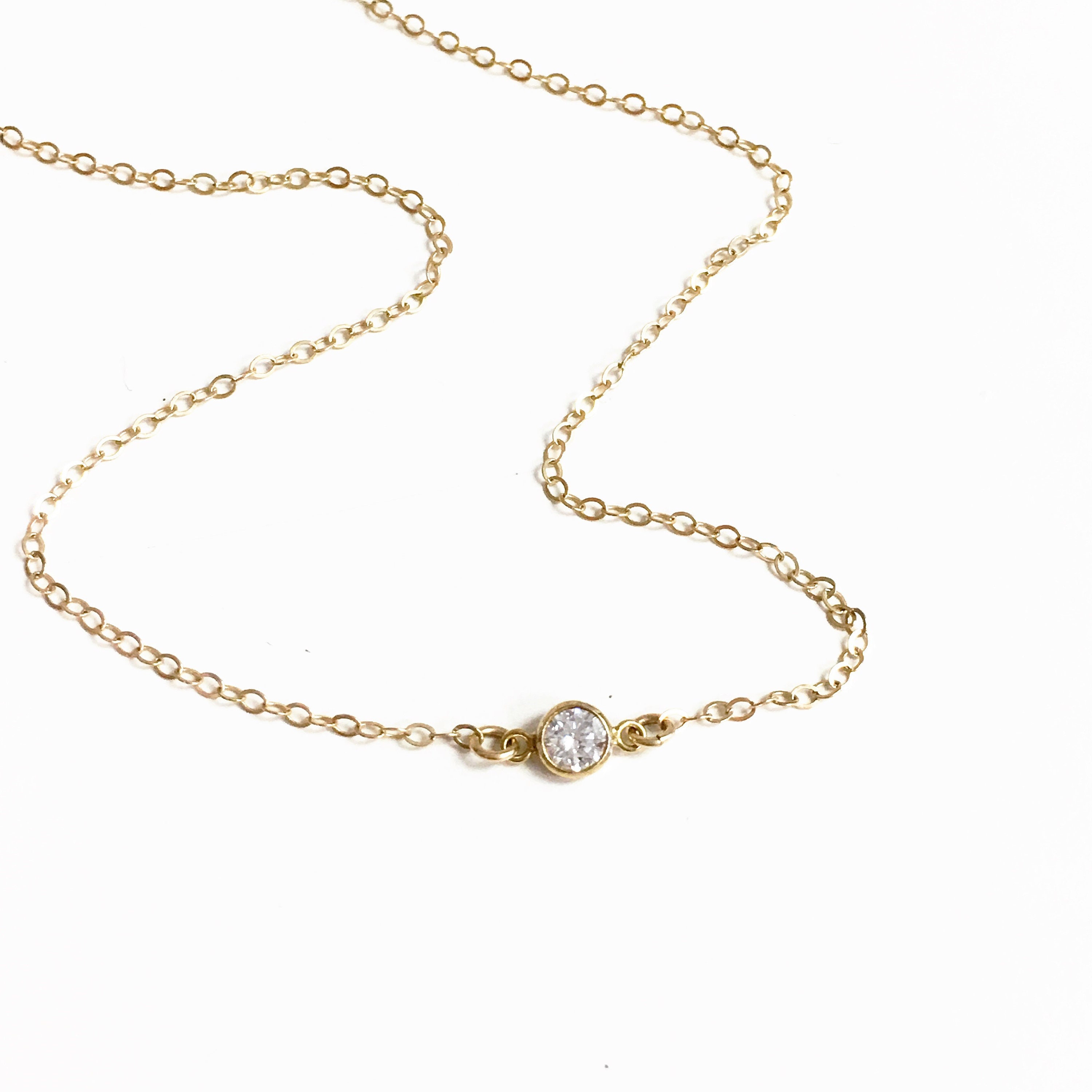 dainty cz necklace