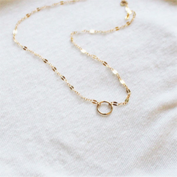 Dainty Necklace, Necklaces for Women, Gift for Her, Friendship Jewelry, Silver or Gold Necklace, Open Circle Necklace, The Silver Wren DN230