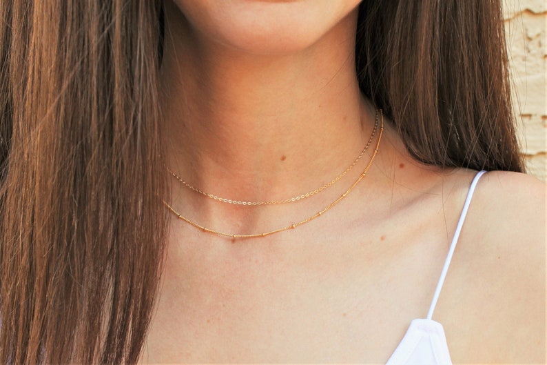 Dainty Necklaces, Dainty Necklaces Layered, Layer Necklace Set of 2, Silver or Gold Necklace, Necklace, Necklaces for Women, Womens Necklace image 3