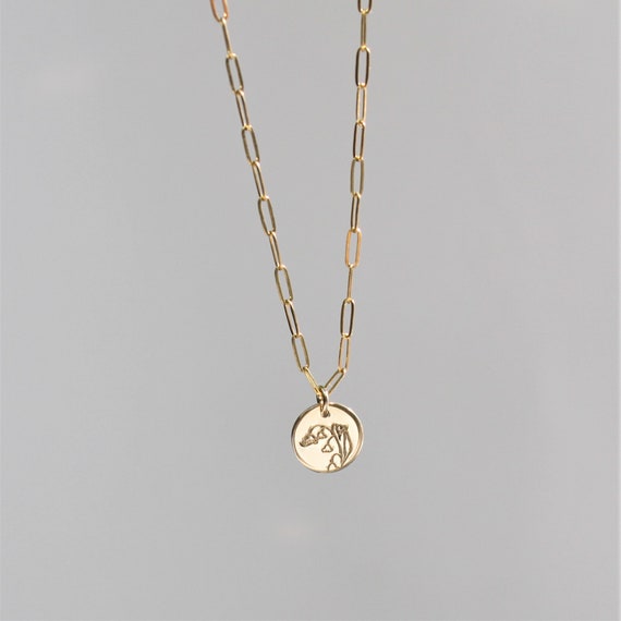 Petite Initial Charm Necklace Birth 