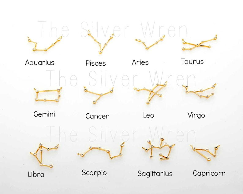 Zodiac Jewelry Gift Under 30 Gift for Women Zodiac Necklace TINY Constellation Necklace Gold The Silver Wren Dainty Necklace Silver