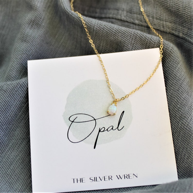 Ultra TINY Opal Necklace, Dainty Necklace, Jewelry, Necklace, Gift for Her, Layer Jewelry, October Birthday Gift, October Birthstone SN317 image 8