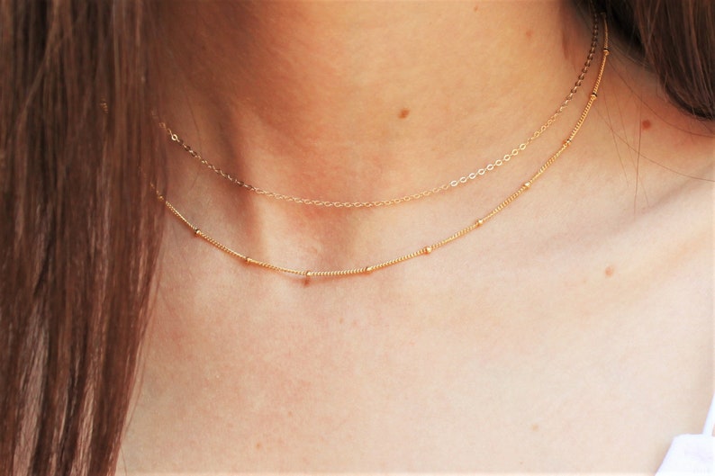 Dainty Necklaces, Dainty Necklaces Layered, Layer Necklace Set of 2, Silver or Gold Necklace, Necklace, Necklaces for Women, Womens Necklace image 1