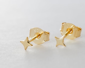 Gold Earrings, Studs, Earrings for Women, Star Earrings, Ultra Tiny Gold Earrings, Minimalist Jewelry, Gold Stud Earrings, Gifts for Her