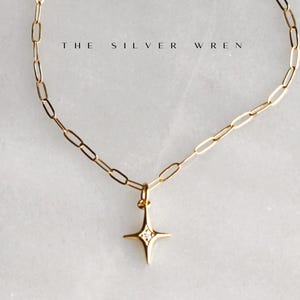 Gold Filled North Star Necklace: Dainty CZ Jewelry