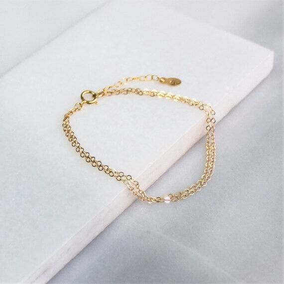 Double Chain Bracelet Minimalist 