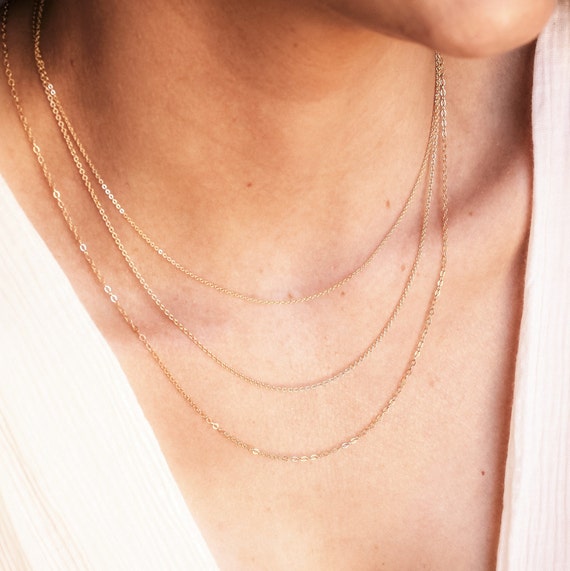 Simple Chain Necklaces for Women Silver 