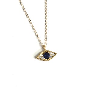 Tiny Evil Eye Necklace, Evil Eye Charm Necklace, Unique Gift, CZ & Gold Protection Necklace, Dainty Necklace, Jewelry, BFF Gifts image 2