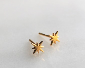 Polaris Gold Stud Earrings, Gold Earrings, Studs, Earrings for Women, Star Earrings, Dainty Gold Earrings, Minimalist Jewelry, Gifts for Her