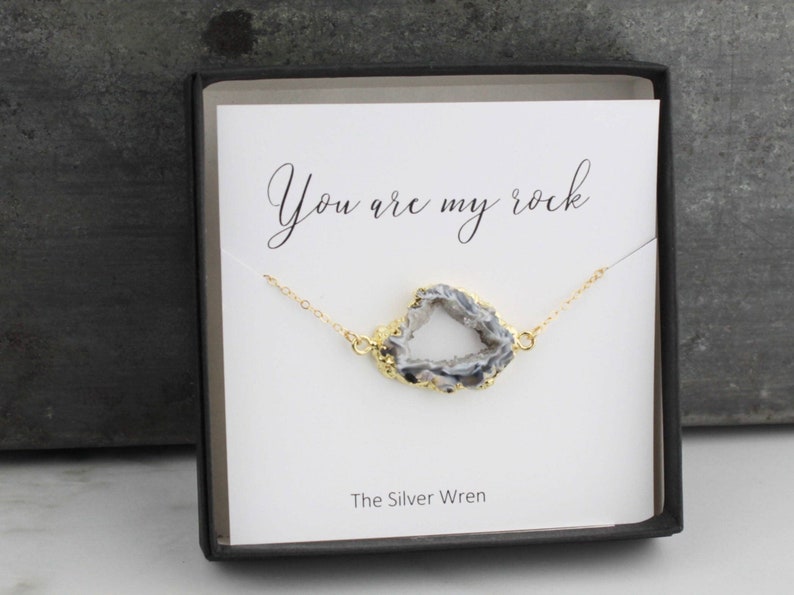 Jewelry Gift, Gift for Her, Sister Gift, Gift for Sister, Best Friend Gift, You are My Rock Necklace, Dainty Jewelry, Gift for Women, bff 