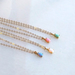 Ultra TINY Opal Necklace, Dainty Necklace, Jewelry, Necklace, Gift for Her, Layer Jewelry, October Birthday Gift, October Birthstone SN317 image 9