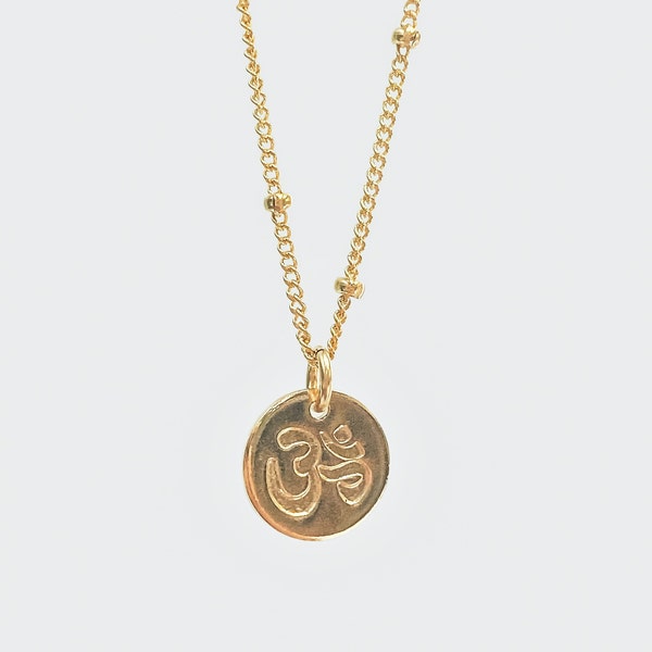 Om Necklace, Silver, Gold Necklace, Inspirational Jewelry, Ohm Necklace, Yoga Gifts, Spiritual Jewelry, Gift Idea for Her, Yoga Gift