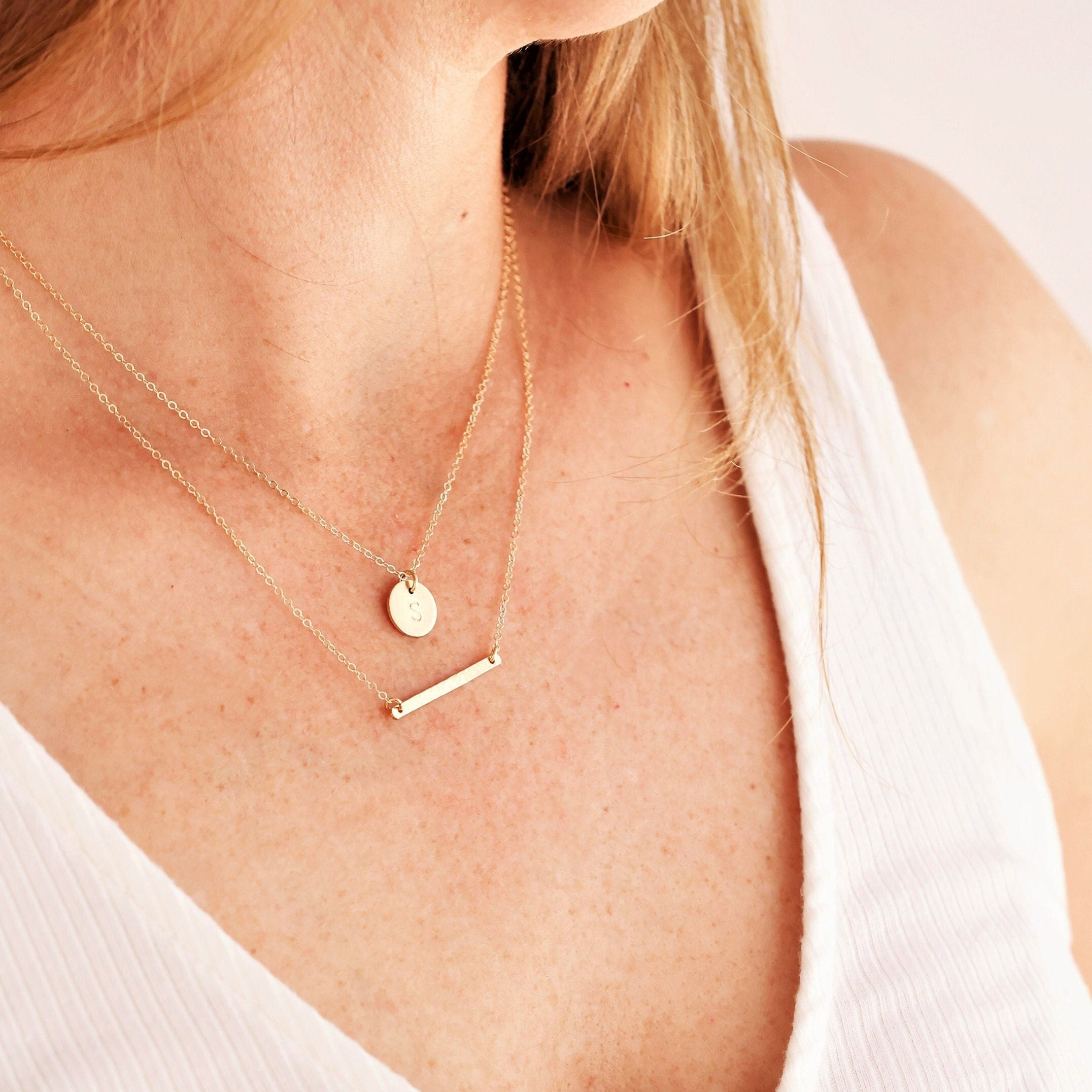 Personalized Necklace Initial Necklace Layered Necklace - Etsy 日本