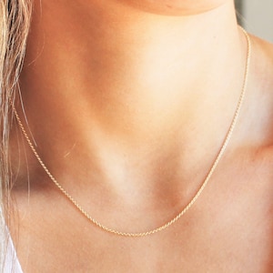 Cable Chain Simple Necklaces for Women, Thin Gold Necklace Silver or Rose, Dainty Necklace, Long Necklace, Gold Chain The Silver Wren