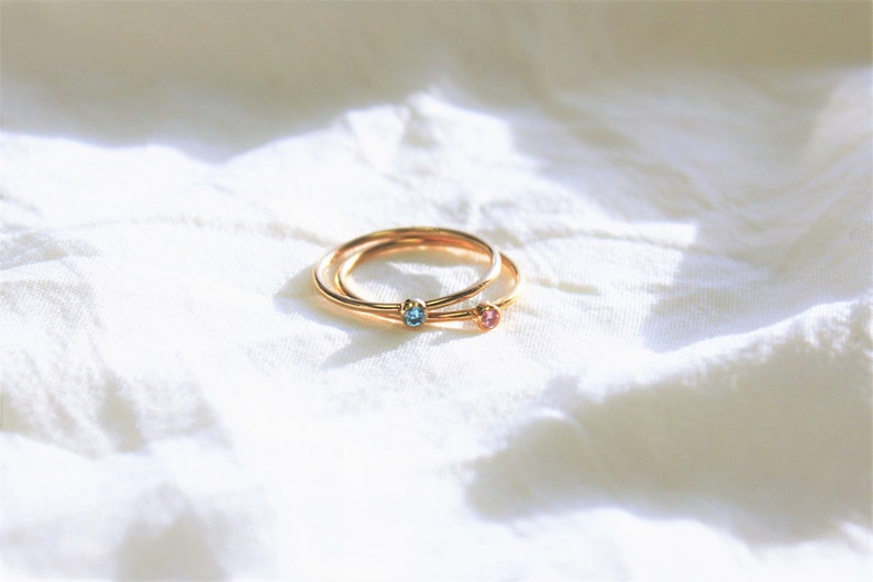 Rings for Women, Tiny Birthstone Ring, Gold Ring, Birthday Gifts, Mothers Day Jewelry, Stacking Ring, Mom Gift, Dainty Ring, Gift for her image 5