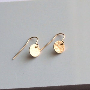 Tiny Coin Earrings, Simple Earrings, Silver or Gold Earrings, Dangle Earrings, Dangling Earrings, Everyday Earrings, Bridesmaid Gift image 4