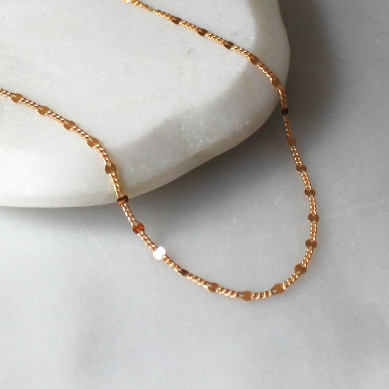 Gold Necklace, Simple Necklace, Gifts for Her, Dainty Jewelry, Handmade Jewelry, 14kt Gold Filled Jewelry, Birthday Gifts image 1