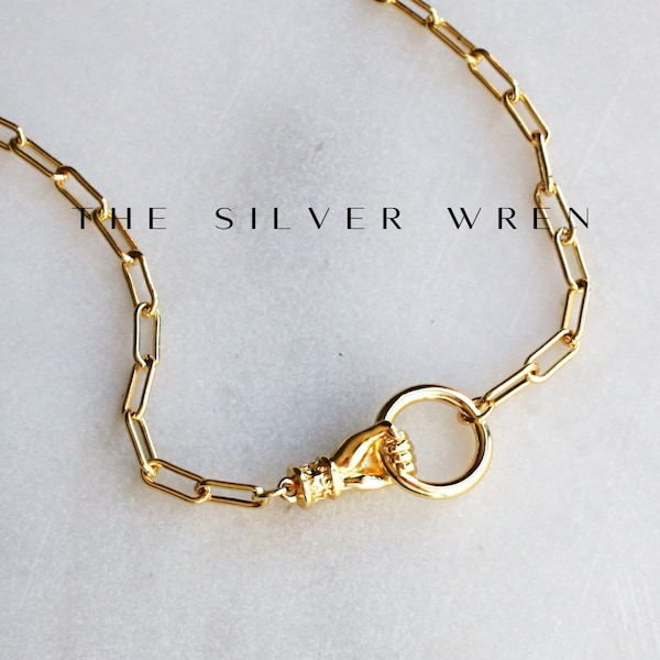 Gold Chain Necklace, Hand Pendant Necklace Gold, Gold Necklace, Necklace, Jewelry, Necklaces for Women, Gifts for Her