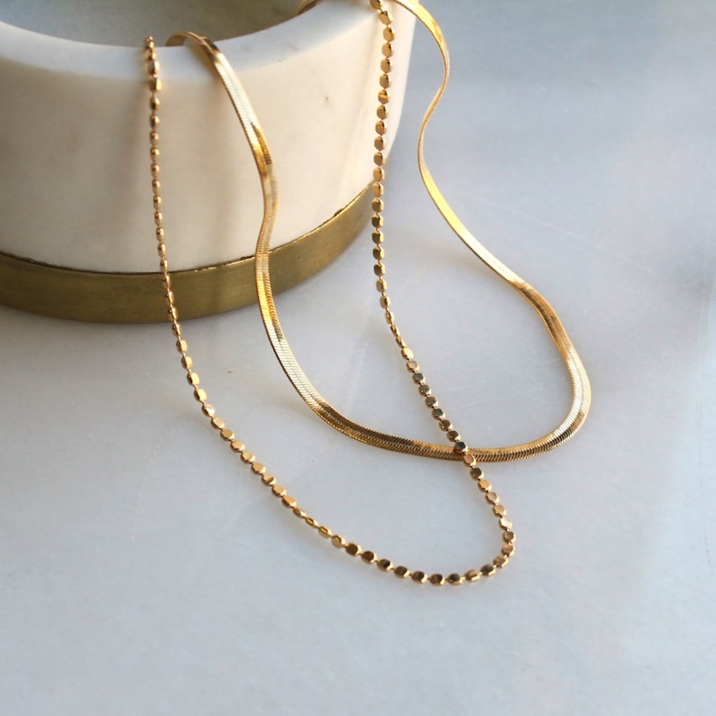 Gold Necklaces for Women, Layered Necklace, Gifts for Her, Minimalist Jewelry, Simple Everyday Necklace, Necklace, Jewelry Birthday Gifts image 4