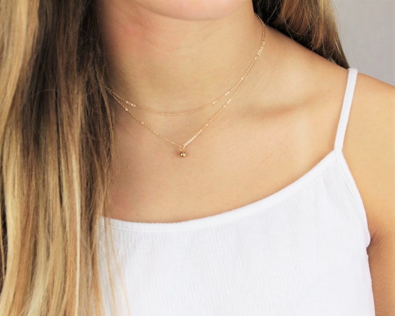 Gift for Her Layered Ultra Dainty Necklace set of 2 Minimal Jewelry Gifts for Women Jewelry Gift Gold Necklaces Minimal Necklace