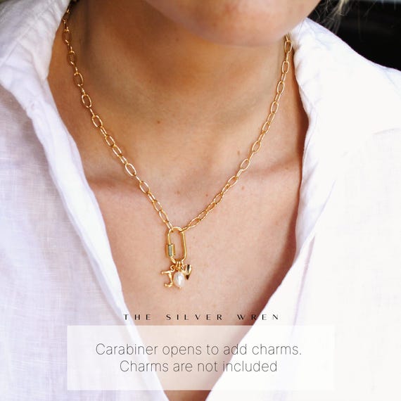 Carabiner Charm Holder Pendant Necklace, Dainty Necklace, Jewelry, Necklace, Gifts for Her, Gold Jewelry, Birthday Gifts, Charming Moments - Etsy Carabiner Charm Holder Pendant Necklace, Dainty Necklace, Jewelry, Necklace, Gifts for Her, Gold Jewelry, Birthday Gifts, Charming Moments - Etsy