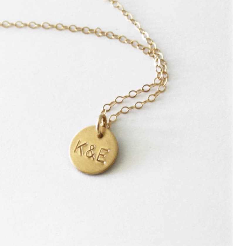 Charm Necklace Gold Necklace Hand Stamped Necklace Etsy