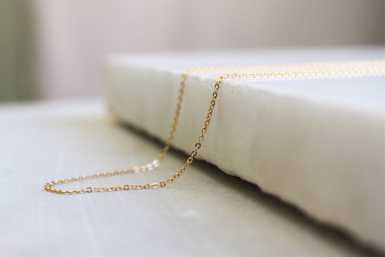 Ultra Dainty Simple Chain Necklace, Thin Gold Necklace Silver or Rose, Simple Necklace, Link Necklace, Dainty Chain The Silver Wren image 2