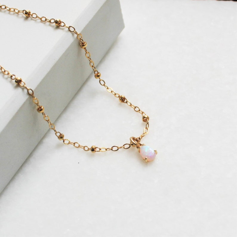 Opal Anklet for Women, Anklet Bracelet, Gold Anklet, Simple Chain Anklet, Chain Anklet, Gold Chain Anklet, Jewelry Set, Summer Jewelry image 5