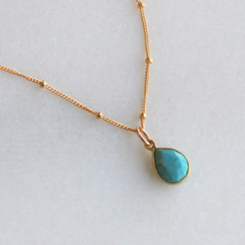 Dainty Turquoise Necklace, Dainty Necklace, Jewelry, Necklaces for Her, Gift for Her, Layer Jewelry, Birthday Gifts image 2