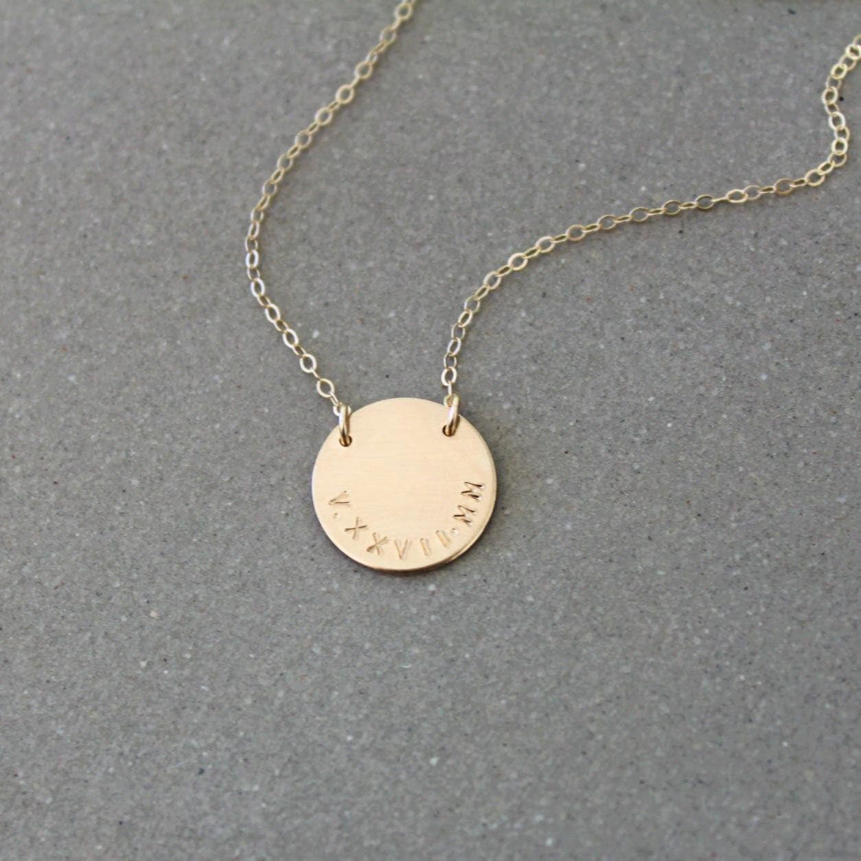 Personalized Necklace Roman Numeral 