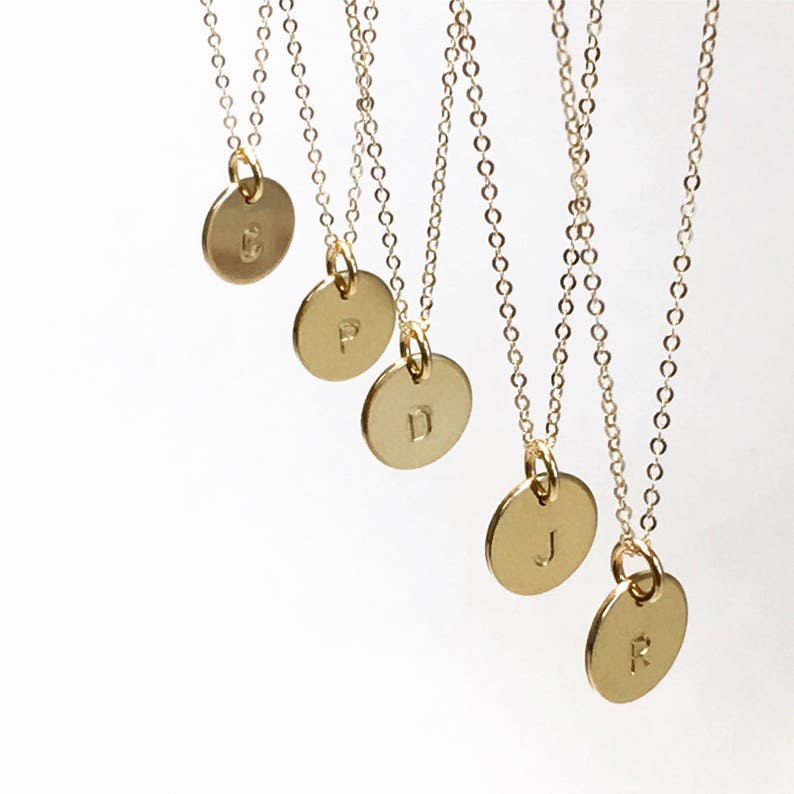 Charm Necklace Gold Necklace Hand Stamped Necklace Etsy