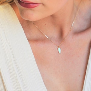 Opal Necklace, Dainty Necklace, Jewelry, Necklace, Gift for Her, Dainty Necklaces for Women, October Birthday Gift, October Birthstone image 2