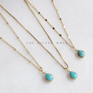Dainty Turquoise Necklace, Dainty Necklace, Jewelry, Necklaces for Her, Gift for Her, Layer Jewelry, Birthday Gifts