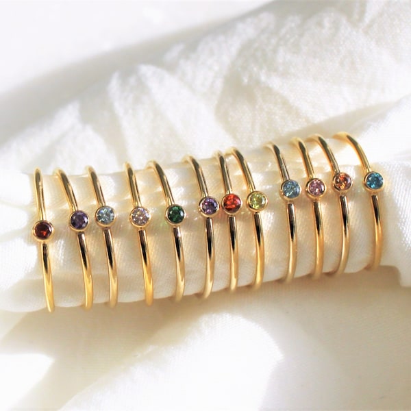 Rings for Women, Tiny Birthstone Ring, Gold Ring, Birthday Gifts, Mothers Day Jewelry, Stacking Ring, Mom Gift, Dainty Ring, Gift for her