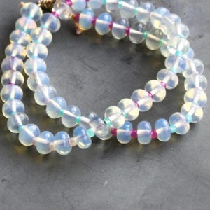 Opalite Trending Stone Candy Necklaces for Women, Beaded Necklace, Summer Jewelry, Handmade Jewelry, Gifts for Her, Women's Necklace image 1