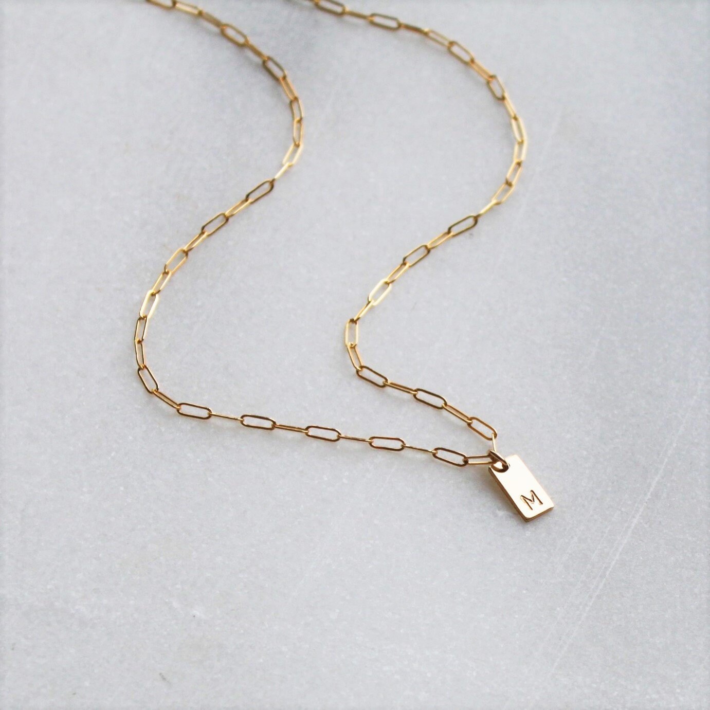 Initial Charm Necklace Personalized 