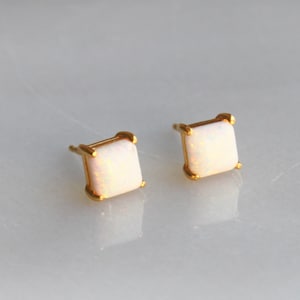 Opal Stud Earrings, Opal Jewelry, Jewelry for Women, Jewelry Earrings Studs Opal, Opal Gold Earrings, Jewelry Gifts for Her October Birthday