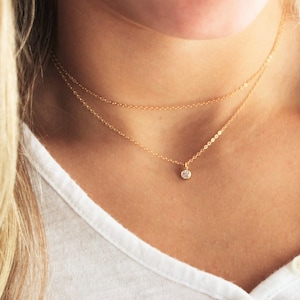 Layer Necklaces Set, Ultra Dainty Necklace, Necklaces for Women, CZ Silver or Gold Necklaces, Gifts for Women, Minimal Jewelry, Gift for Her