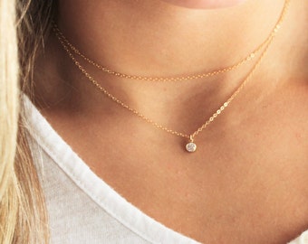 Layer Necklaces Set, Ultra Dainty Necklace, Necklaces for Women, CZ Silver or Gold Necklaces, Gifts for Women, Minimal Jewelry, Gift for Her