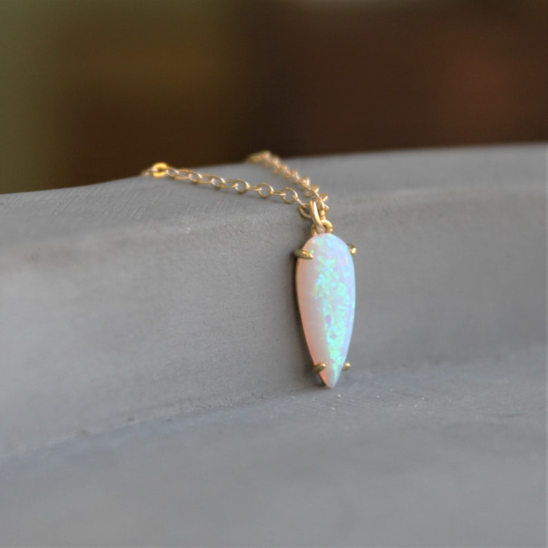 Opal Necklace, Dainty Necklace, Jewelry, Necklace, Gift for Her, Dainty Necklaces for Women, October Birthday Gift, October Birthstone image 3