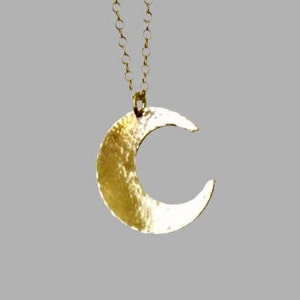 Crescent Moon Necklace, 14kt Gold Filled Long Pendant Necklace, Gold Necklace, Long Necklace, Moon Jewelry, Layering Necklace, Boho Jewelry