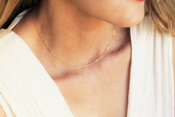 Ultra Dainty Simple Chain Necklace, Thin Gold Necklace Silver or Rose,  Simple Necklace, Link Necklace, Dainty Chain the Silver Wren -  Norway