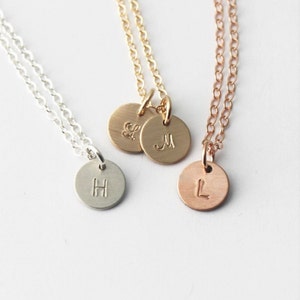 TINY Initial Necklace, Dainty Initial Necklace, Silver, Rose or Gold Personalized Necklace, Layering Necklace, Little Initial Necklace image 2