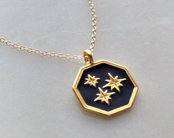 Starry Sky Necklace, Symbol of Protection, Pendant Gold Necklace, Handmade Jewelry, Pendant Necklaces for Women, Gold Jewelry Gifts for Her
