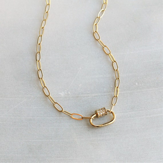 Howard's Dainty Silver and Gold 16 Carabiner Necklace for Women 