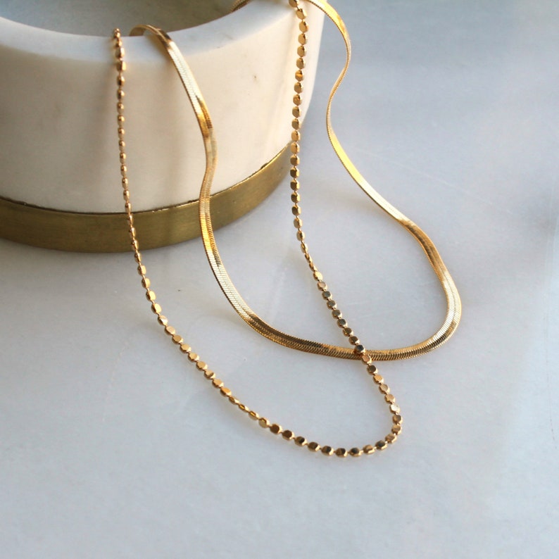 Gold Necklaces for Women, Layered Necklace, Gifts for Her, Minimalist Jewelry, Simple Everyday Necklace, Necklace, Jewelry Birthday Gifts image 2