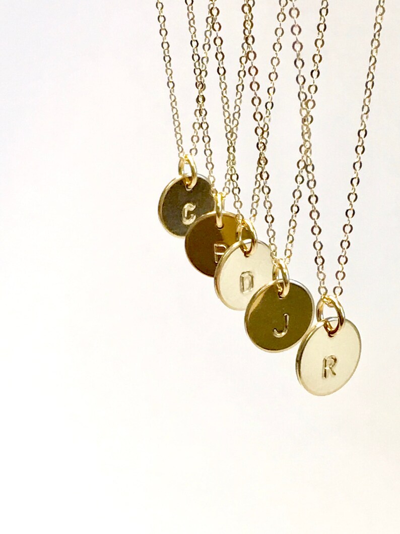 Charm Necklace Gold Necklace Hand Stamped Necklace Etsy