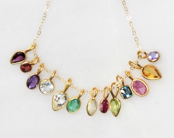 Genuine Birthstone Charms, Add-On Charms, Vermeil Removable Slide On Charm Only, The Silver Wren