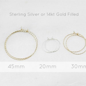 Sparkle Hoop Earrings, Hoops, Earrings, Earring for Women, Silver or Gold Hoop Earrings, Gift for Her, Classic Hoop Earrings, Thin Hoops image 6