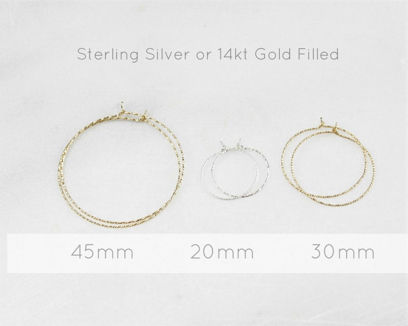 Sparkle Hoop Earrings, Hoops, Earrings, Earring for Women, Silver or Gold Hoop Earrings, Gift for Her, Classic Hoop Earrings, Thin Hoops image 6
